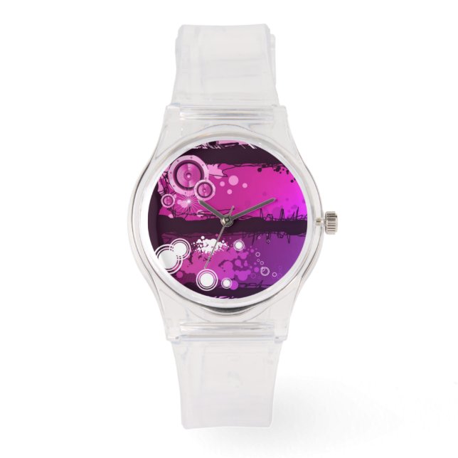 Grunge Style Music Banner 3 Armbanduhr (Vorderseite)