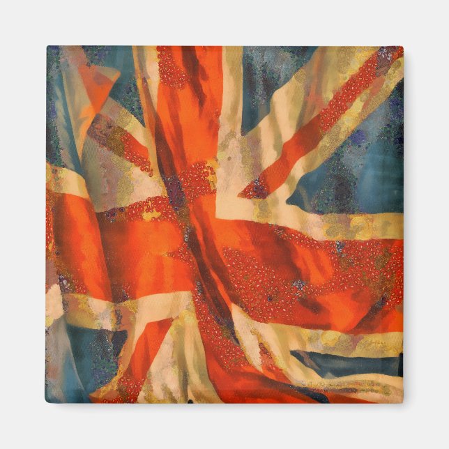 Grunge Style Union Jack British Flag Illustration Magnet (Vorne)