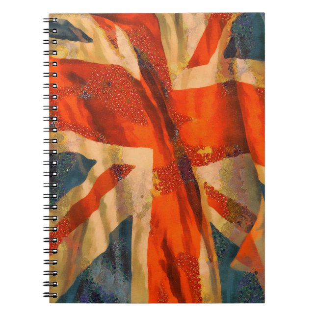 Grunge Style Union Jack British Flag Waving Notizblock (Vorderseite)