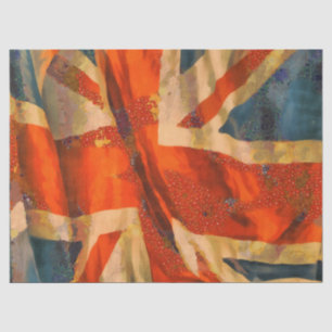 Grunge Style Union Jack British Flag Waving Seidenpapier