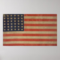 Grunge Style Vintage Patriotic American Flag
