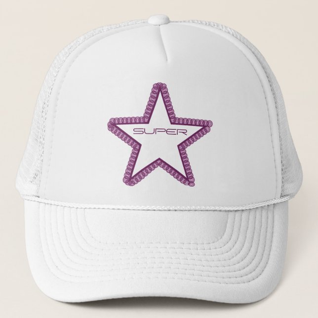 Grunge Superstar Hat, Lila Truckerkappe (Vorderseite)
