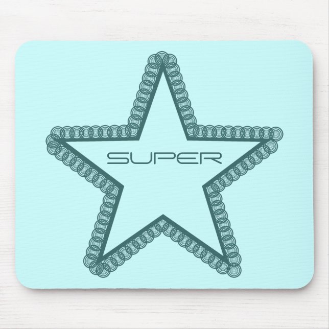 Grunge Superstar Mousepad, Aquamarin Mousepad (Vorne)