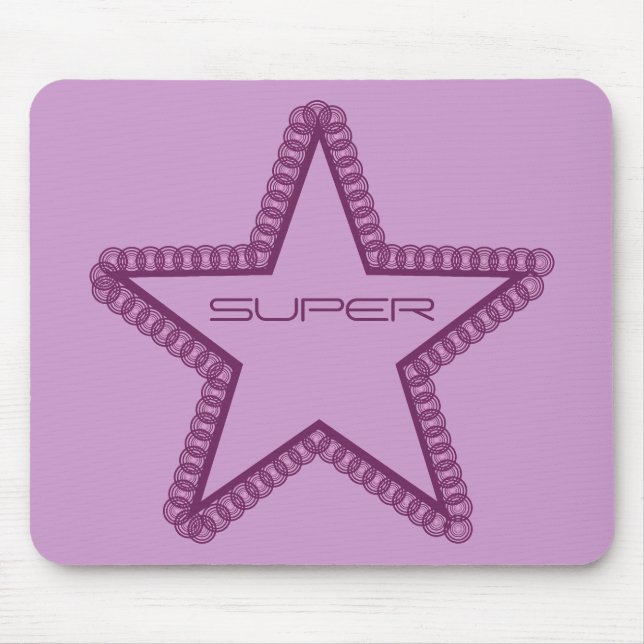 Grunge Superstar Mousepad, Lila Mousepad (Vorne)