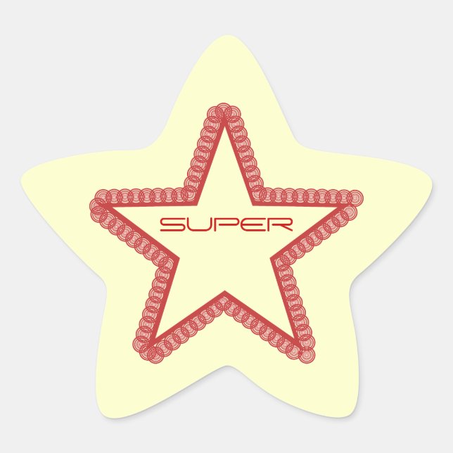 Grunge Superstar Star Sticker, Rot Stern-Aufkleber (Vorderseite)
