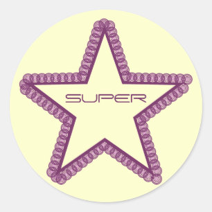 Grunge Superstar Stickers, Lila Runder Aufkleber