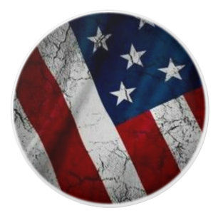 Grunge Tattered Patriotic American Flag Keramikknauf