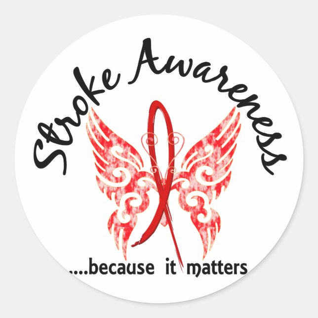 Grunge Tattoo Butterfly 6.1 Stroke Runder Aufkleber (Vorderseite)