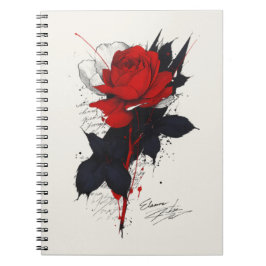 Grunge-Tattoo-Rosen-Notizbuch Notizblock