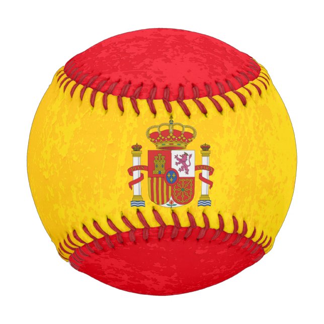Grunge Textur Spanische Flagge individuelle Name Baseball (Vorderseite)