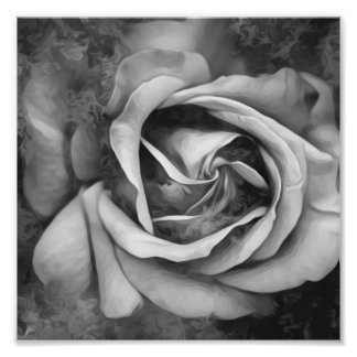 Grunge Texture Painted Rose Foto Print