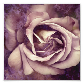 Grunge Texture Painted Rose Foto Print