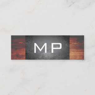 Grunge Texture Rustic Wood Monogram Mini Visitenkarte