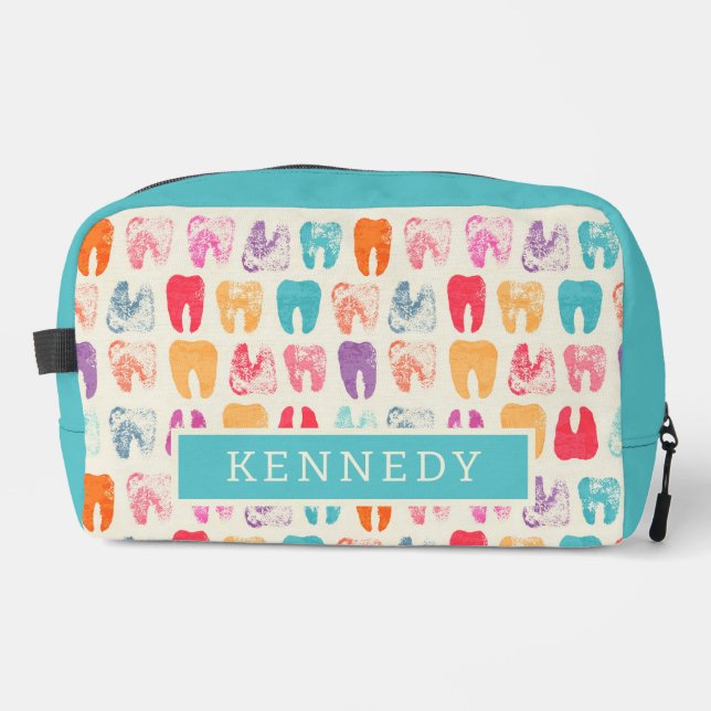 Grunge Tooth Pattern Waschbeutel (Vorderseite)