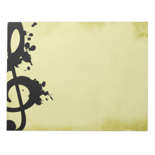 Grunge Treble Clef Notizblock