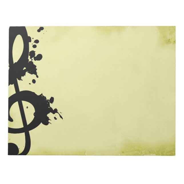 Grunge Treble Clef Notizblock (Vorderseite)