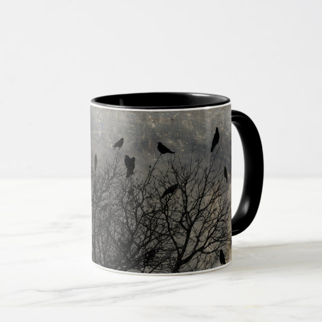 Grunge Tree Crows Tasse (VorderseiteRechts)