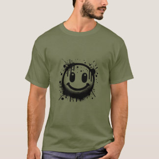 Grunge Tropfen Smiley T - Shirt - Trendy Streetwea