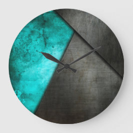 Grunge Turquoise Metal Round Clock Große Wanduhr