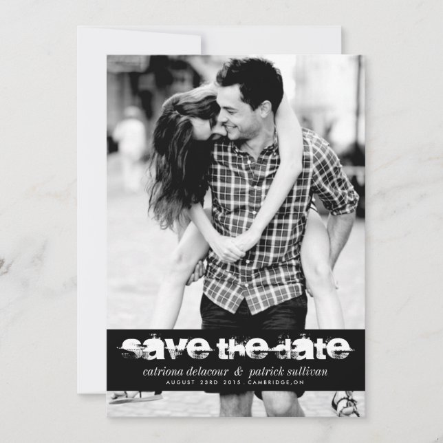 GRUNGE TYPOGRAPHIE SAVE THE DATE FOTO-ANKÜNDIGUNG (Vorderseite)