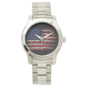 Grunge U.S.A.-Flagge Armbanduhr