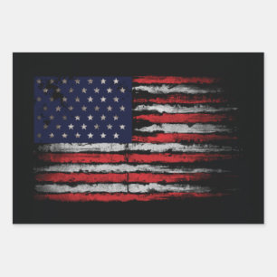 Grunge U.S.A.-Flagge Geschenkpapier Set