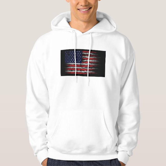 Grunge U.S.A.-Flagge Hoodie (Vorderseite)
