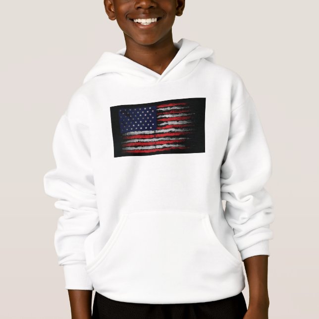 Grunge U.S.A.-Flagge Hoodie (Vorderseite)