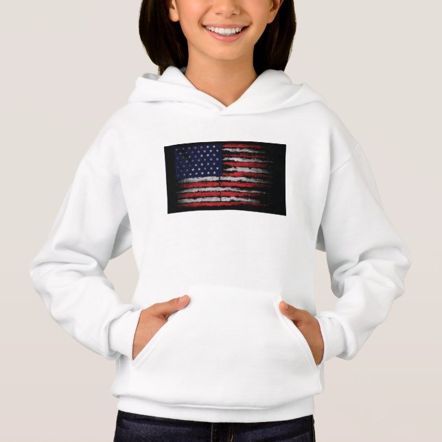 Grunge U.S.A.-Flagge Hoodie (Vorderseite)