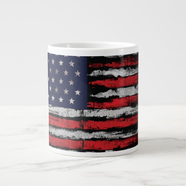 Grunge U.S.A.-Flagge Jumbo-Tasse (Vorderseite)