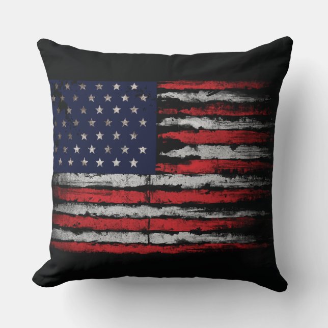Grunge U.S.A.-Flagge Kissen (Vorderseite)