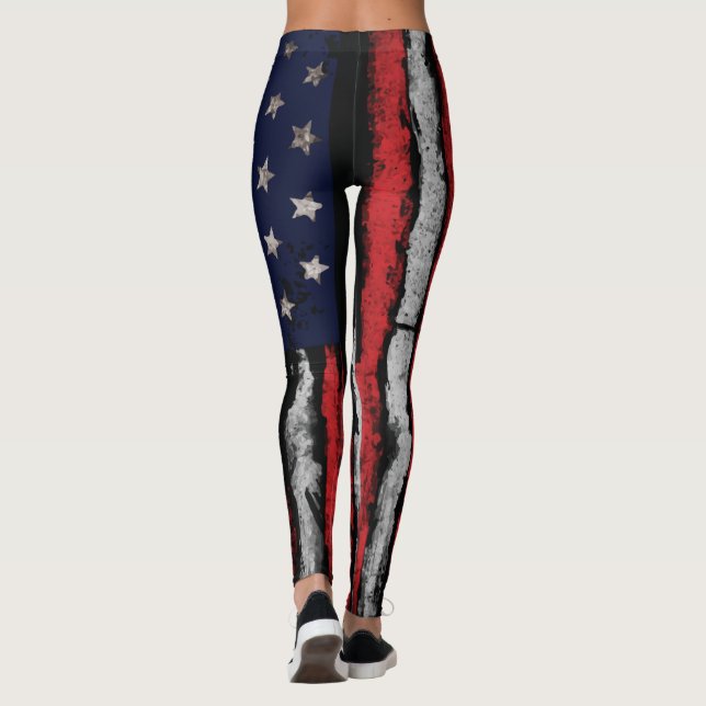 Grunge U.S.A.-Flagge Leggings (Rückseite)