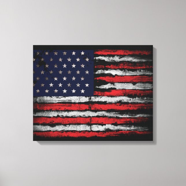 Grunge U.S.A.-Flagge Leinwanddruck (Vorderseite)