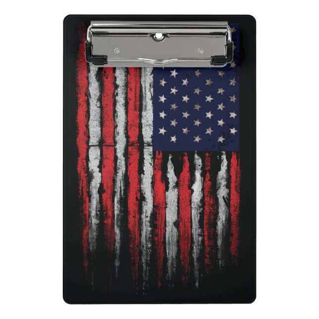 Grunge U.S.A.-Flagge Mini Klemmbrett (Vorderseite)