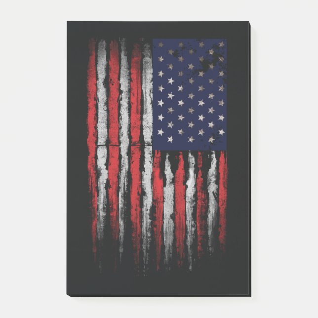 Grunge U.S.A.-Flagge Post-it Klebezettel (Vorderseite)