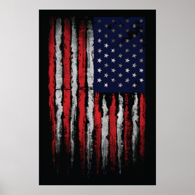 Grunge U.S.A.-Flagge Poster (Vorne)