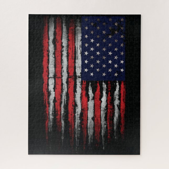 Grunge U.S.A.-Flagge Puzzle (Vertikal)