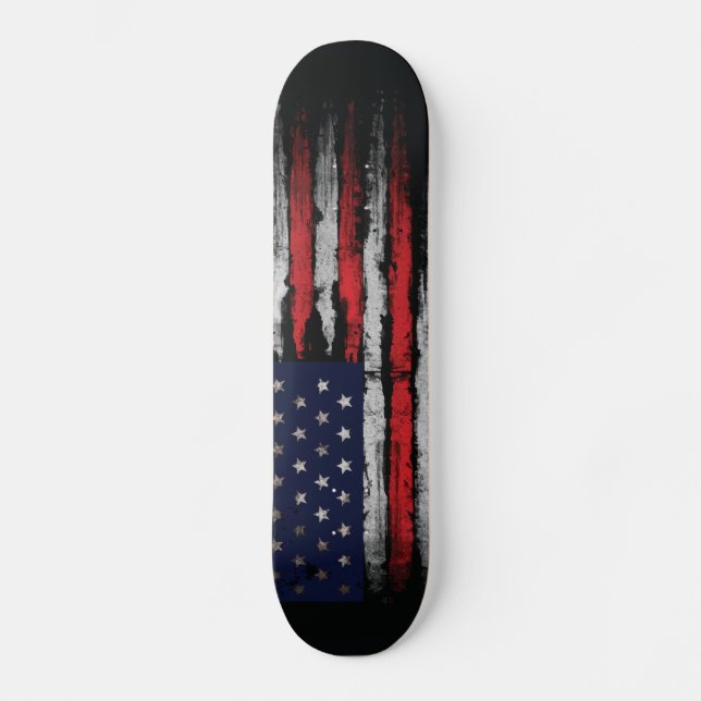 Grunge U.S.A.-Flagge Skateboard (Vorderseite)
