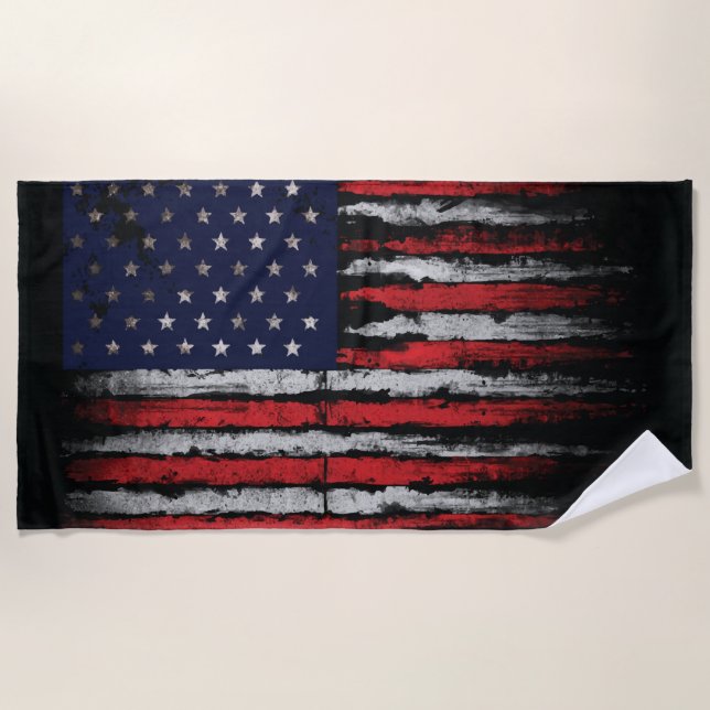 Grunge U.S.A.-Flagge Strandtuch (Vorderseite)