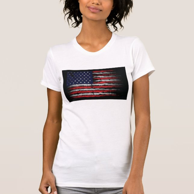 Grunge U.S.A.-Flagge T-Shirt (Vorderseite)