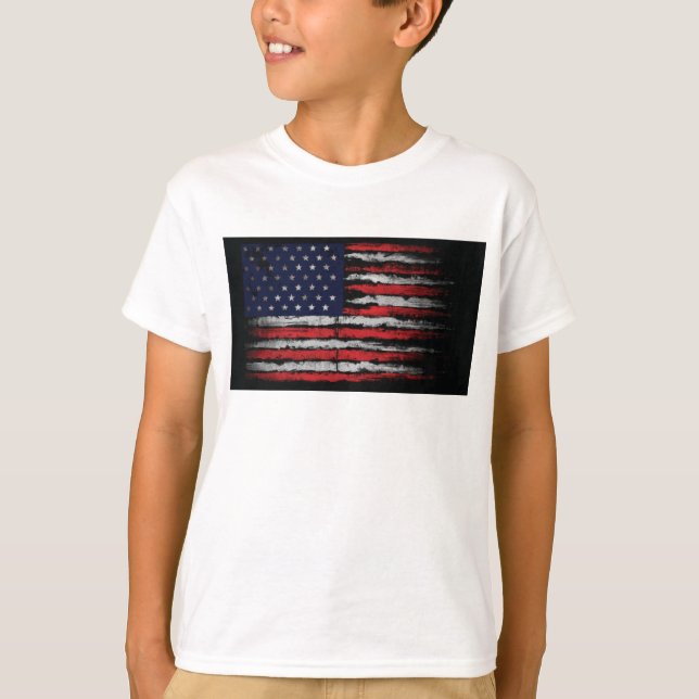Grunge U.S.A.-Flagge T-Shirt (Vorderseite)