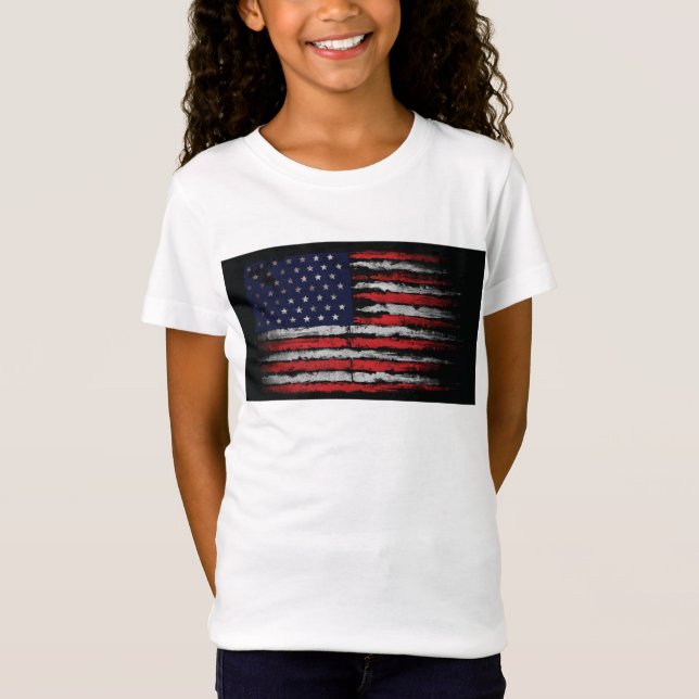 Grunge U.S.A.-Flagge T-Shirt (Vorderseite)