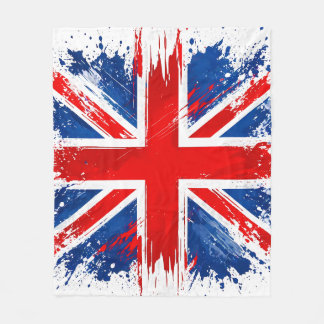 Grunge UK Flag Throw Blanket Fleecedecke