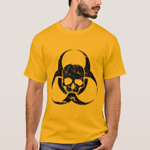Grunge und Not leidende Biogefährdung Symbol und S T-Shirt