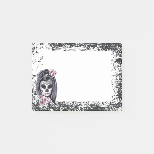 Grunge und Skull Post-it Klebezettel (Vorderseite)