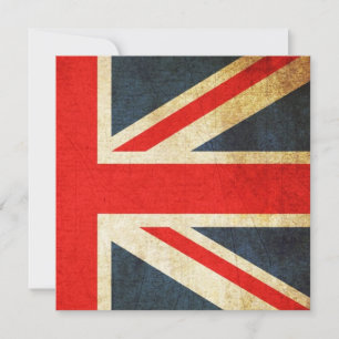 Grunge Union Jack Custom Invitation (Square) Einladung