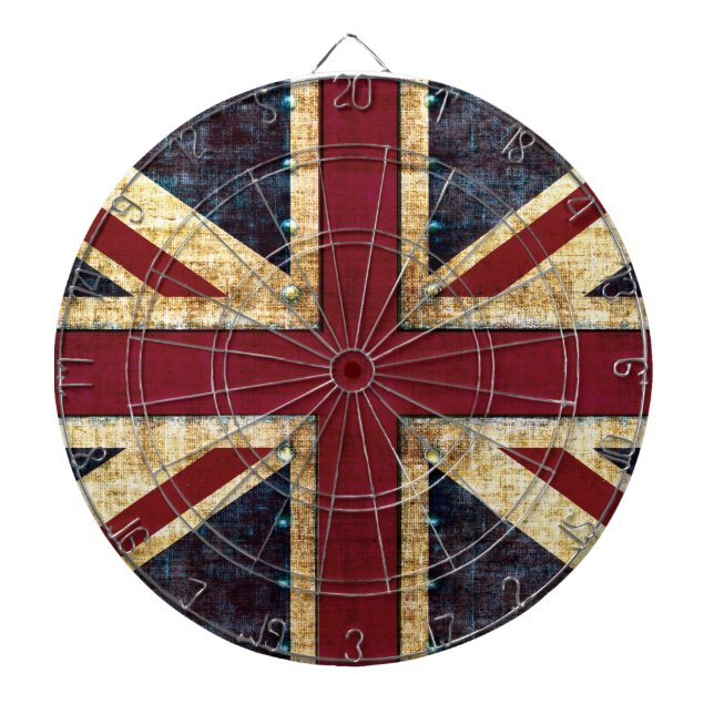Grunge Union Jack Dartscheibe (vorne)
