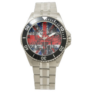 Grunge Union Jack Men Watch Armbanduhr
