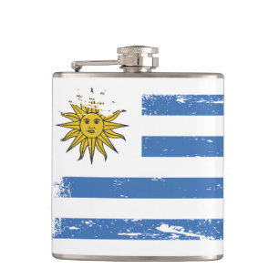 Grunge Uruguay-Flagge Flachmann