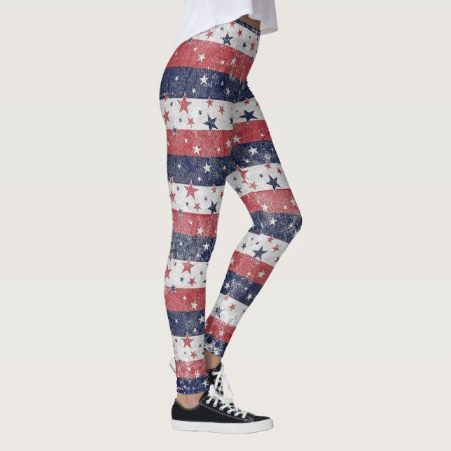 Grunge US Flagge Leggings (Rechts)